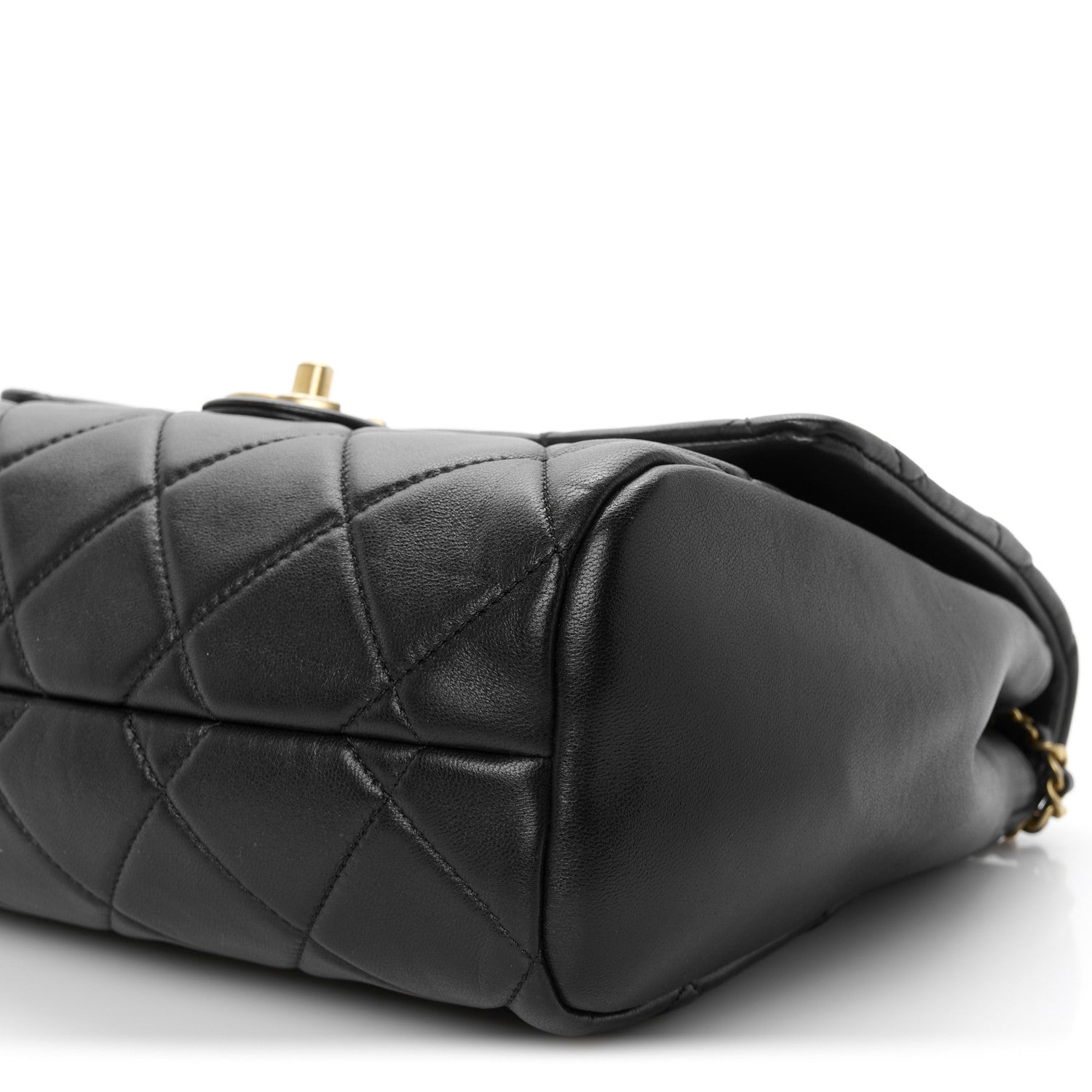 Chanel Lambskin Quilted Side Flap Black 10 of 10