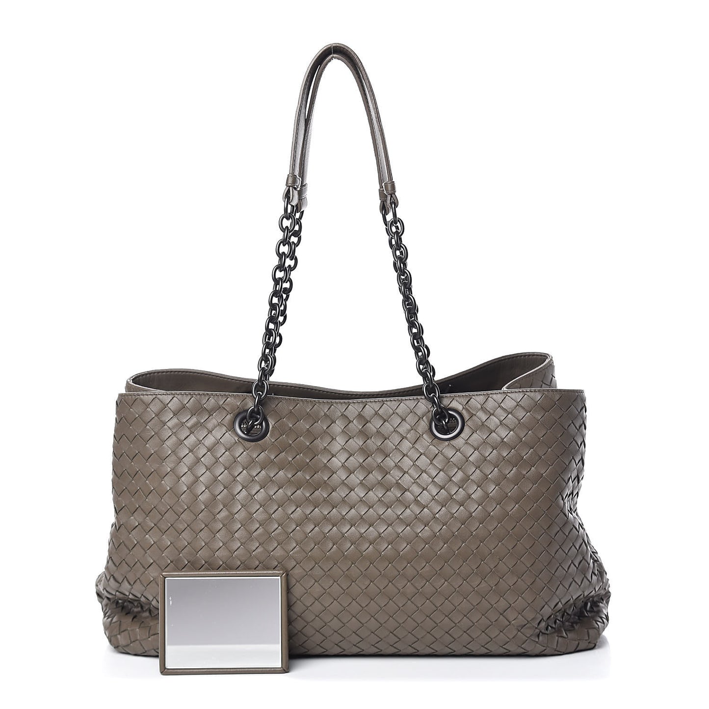 Nappa Intrecciato Large Classic Chain Strap Tote Shadow