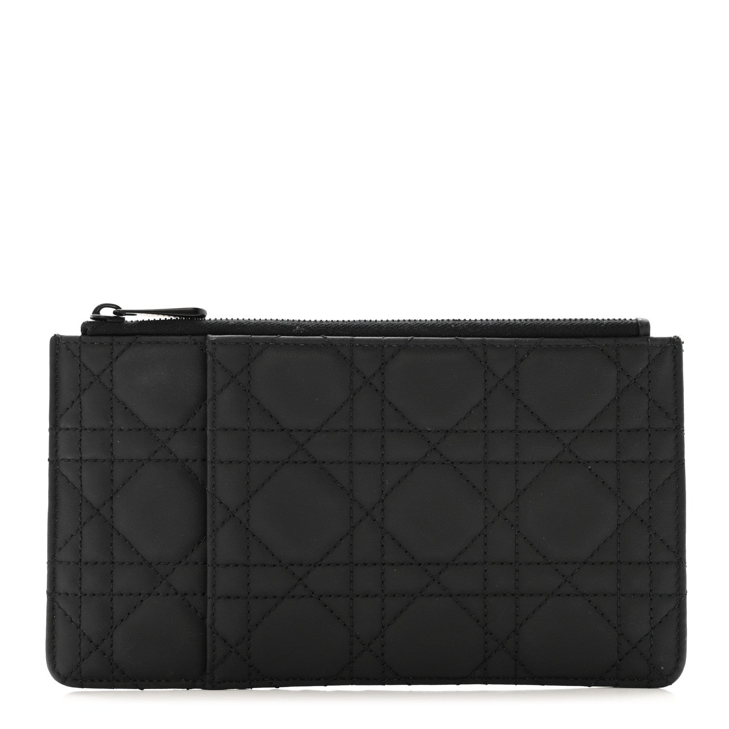 Christian Dior Ultra Matte Calfskin Cannage Large Lady Dior Zip