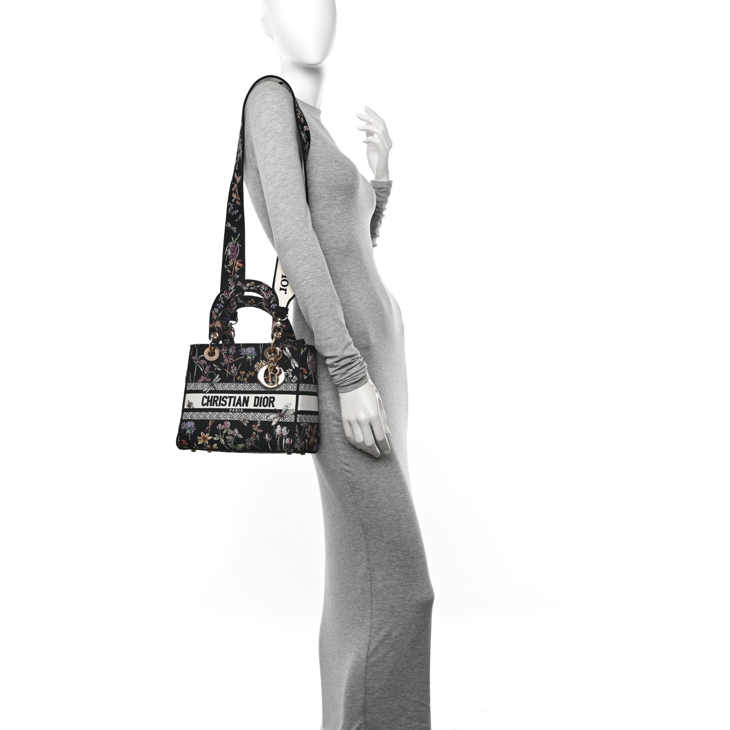 Christian Dior Canvas Embroidered Herbarium Medium Lady D-Lite Black Multicolor 2 of 10