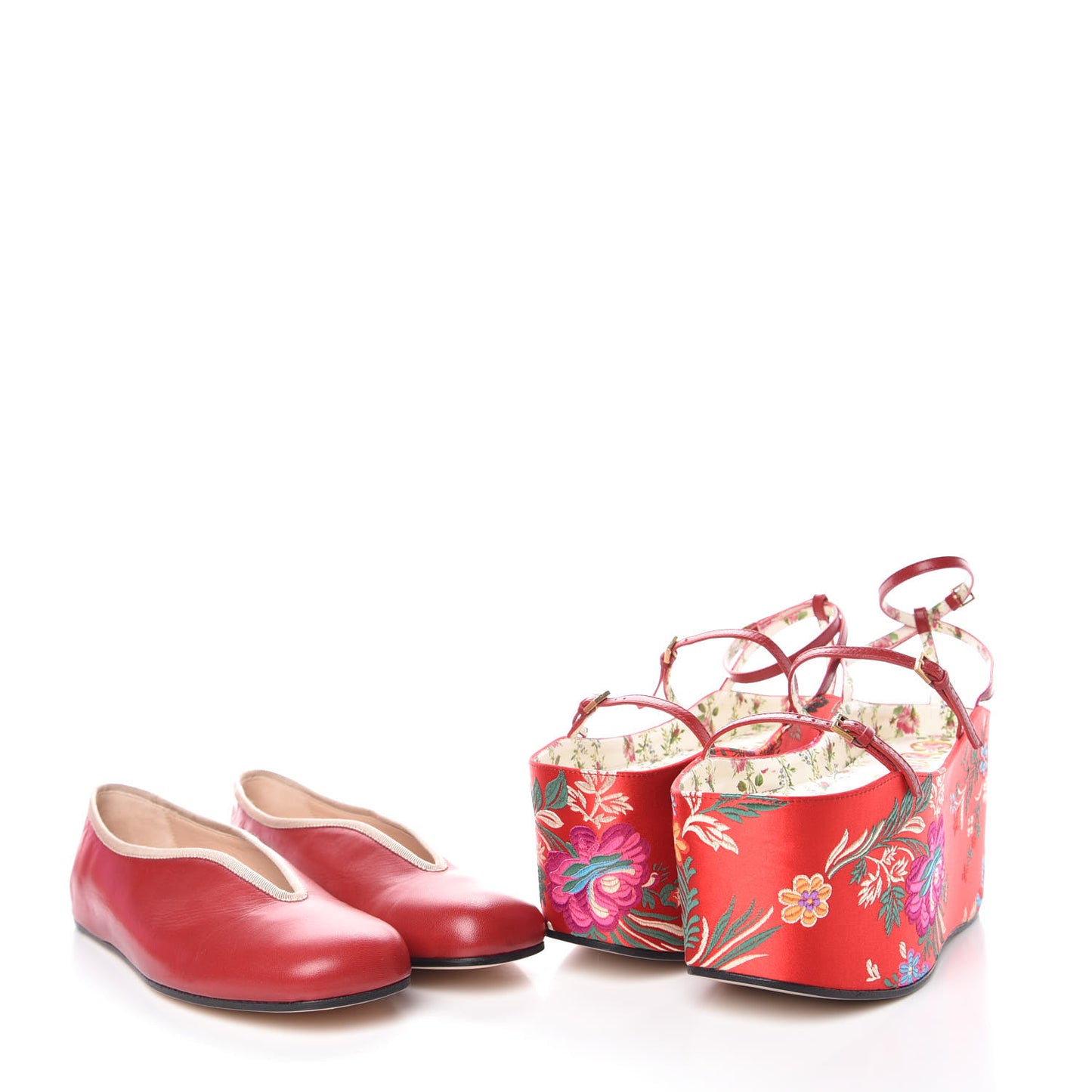 Malaga Kid Silk Hannelore Detachable Platform Slide 36 Hibiscus Red