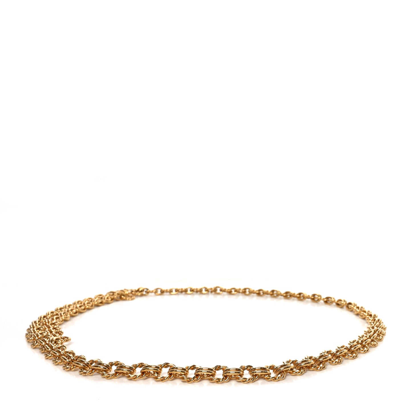 Metal Chain CC Medallion Belt Gold