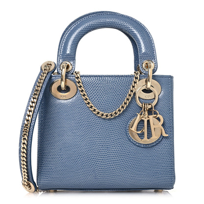 Christian Dior Lizard Mini Lady Dior Blue 1 of 17