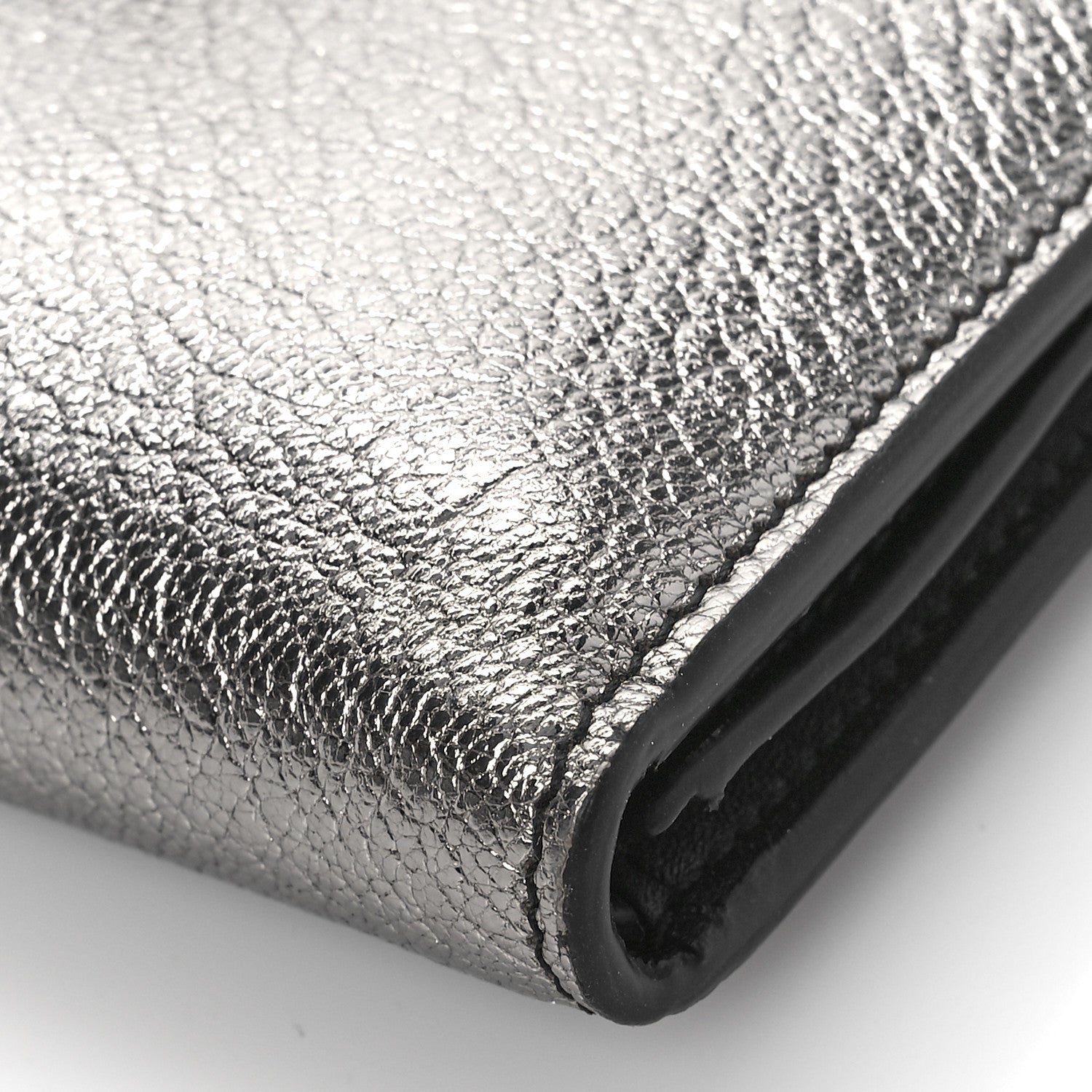 Alexander McQueen Metallic Calfskin Skull French Wallet Gunmetal 8 of 8