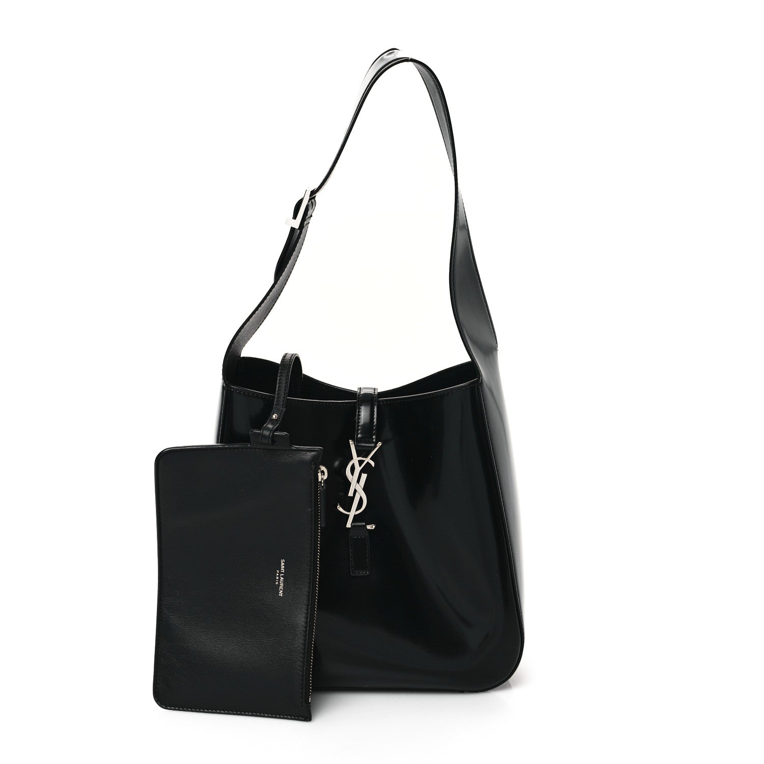 Saint Laurent Patent Small Le 5 A 7 Supple Hobo Black 3 of 10