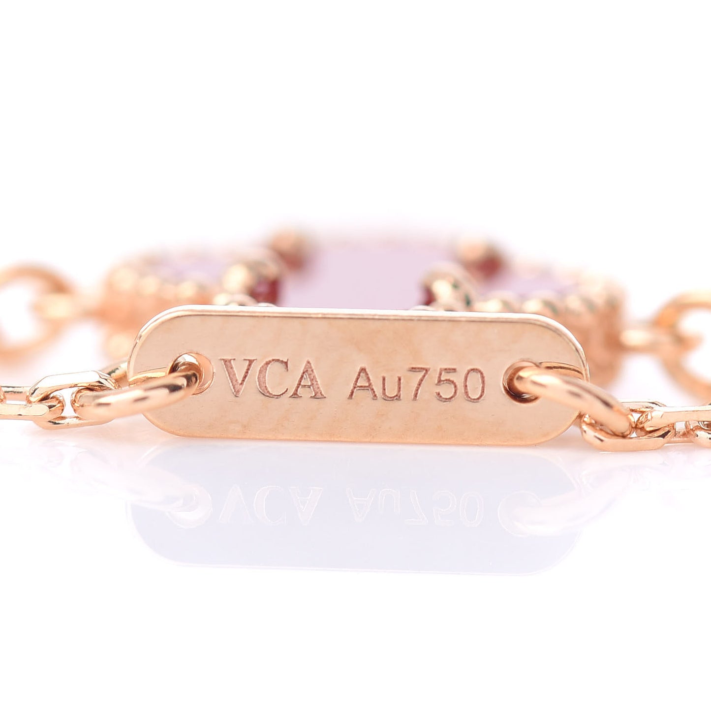 18K Rose Gold Carnelian Sweet Alhambra Bracelet