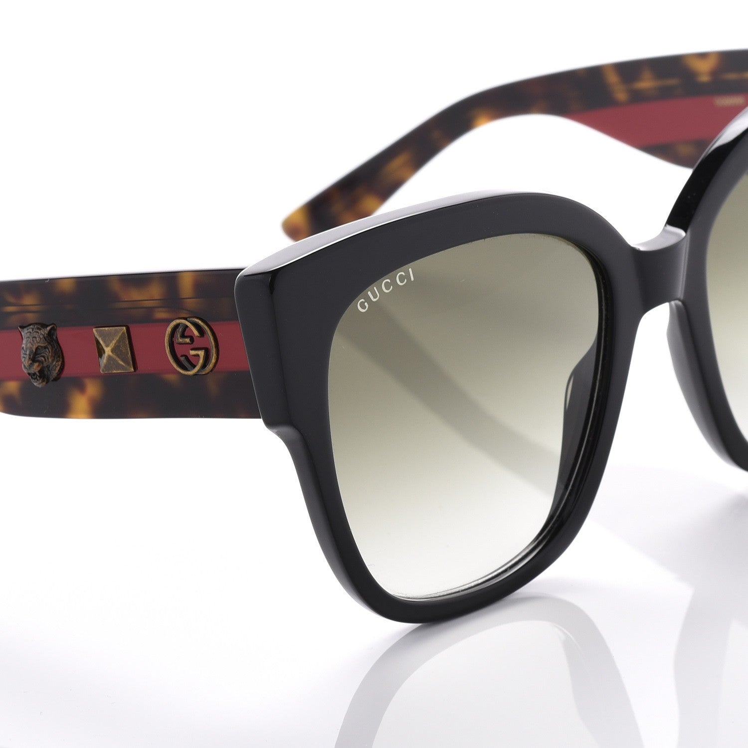 Gucci Square Frame Web Sunglasses GG0059S Black 7 of 8