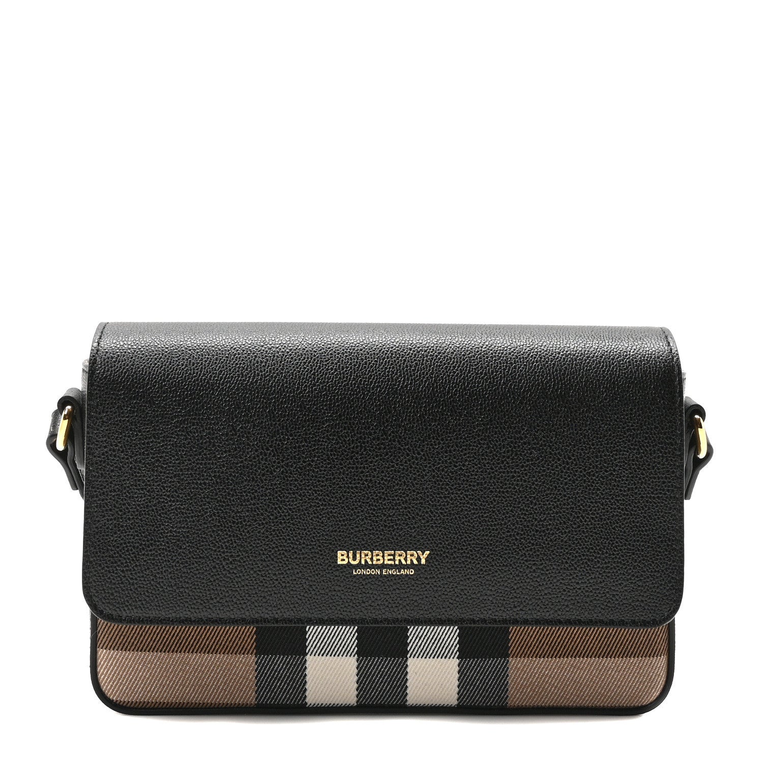 Burberry Grained Calfskin House Check Tartan Mix New Hampshire Black 1 of 10