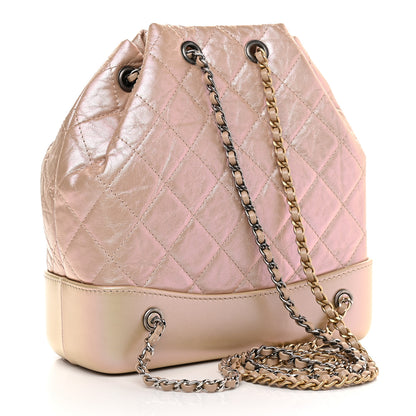 Chanel Iridescent Lambskin Calfskin Small Quilted Gabrielle Backpack Light Pink 3 of 9