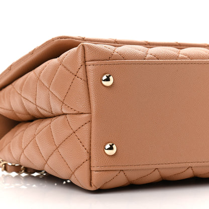 Chanel Caviar Quilted Lizard Embossed Small Coco Handle Flap Brown 9 of 10