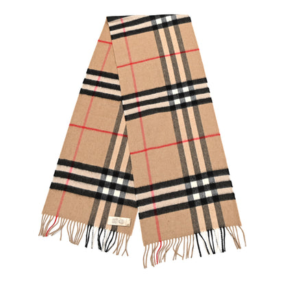 Burberry Cashmere Giant Heritage Check Fringe Scarf Camel 2 of 3