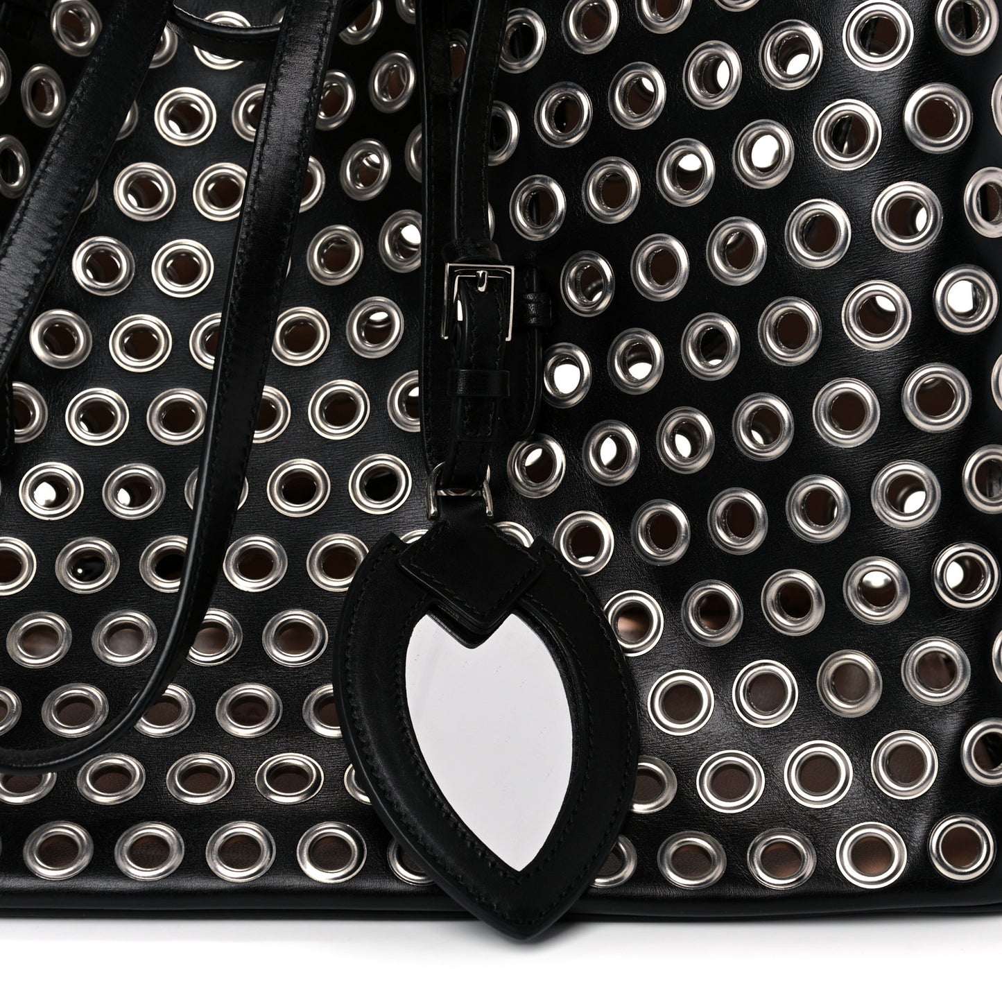 Calfskin Grommet Tote Black