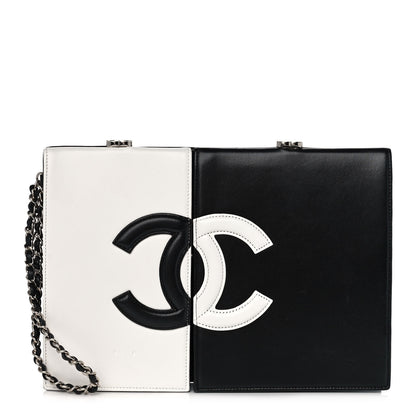 Chanel Lambskin CC Wristlet Clutch Black White 1 of 16