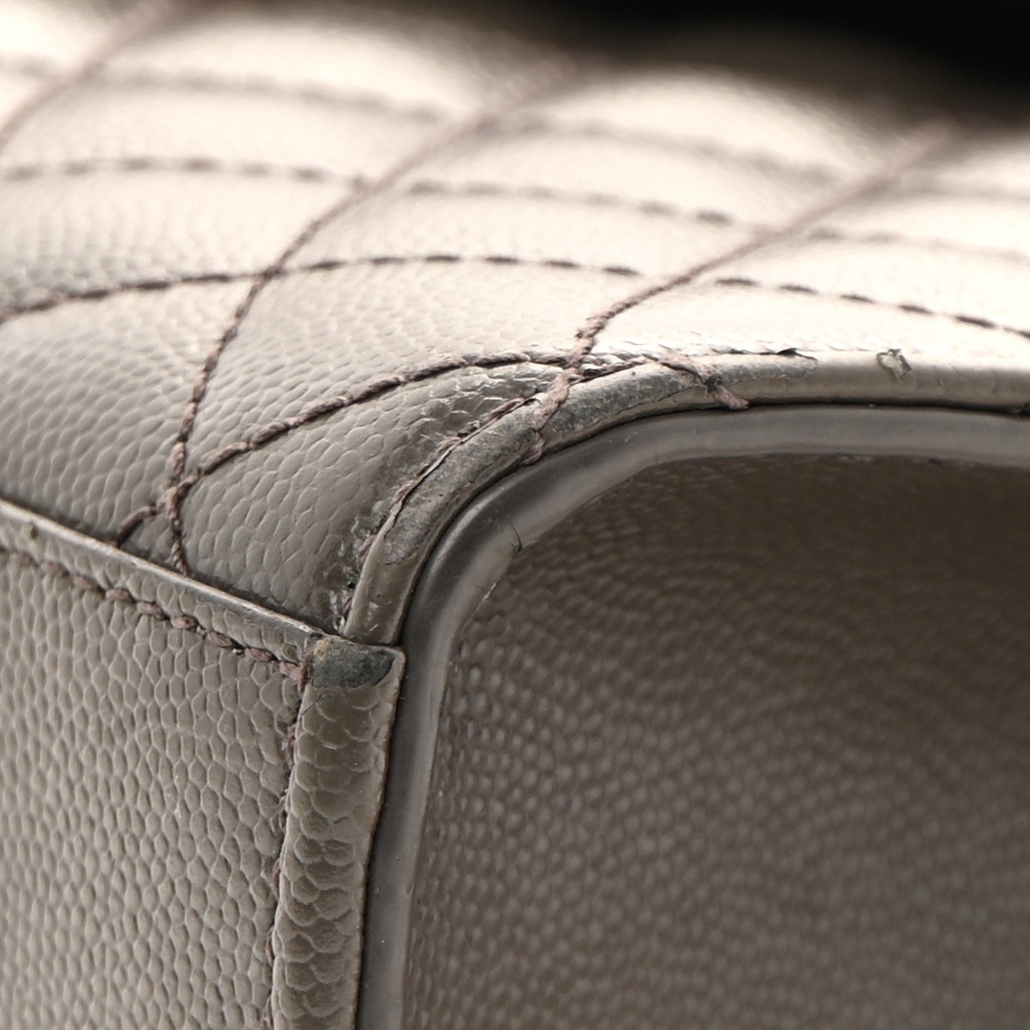 Saint Laurent Grain De Poudre Textured Mixed Matelasse Medium Triquilt Monogram Satchel Fog 11 of 11