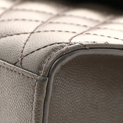 Saint Laurent Grain De Poudre Textured Mixed Matelasse Medium Triquilt Monogram Satchel Fog 11 of 11