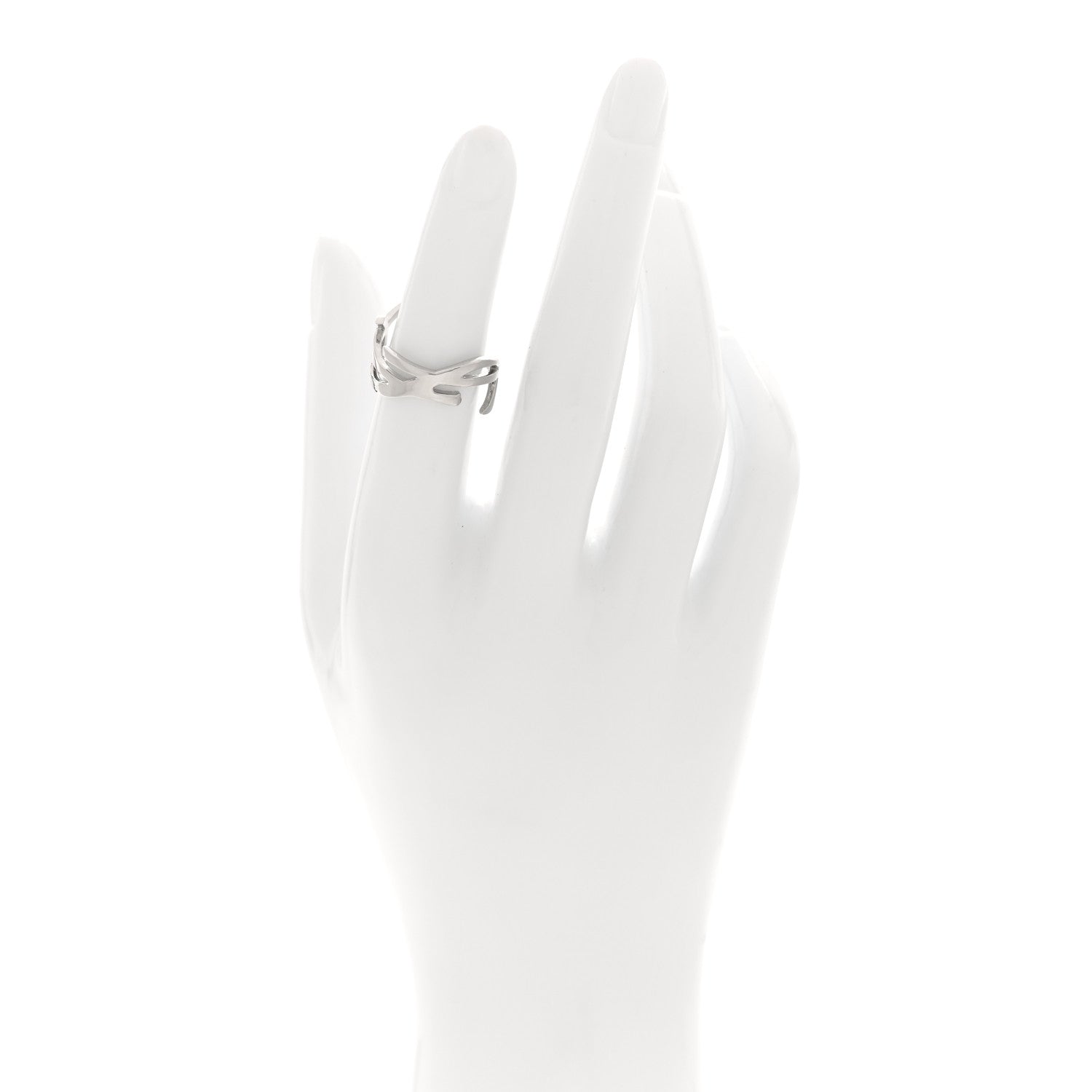 Saint Laurent Monogram Ring 49 5 Silver 2 of 4
