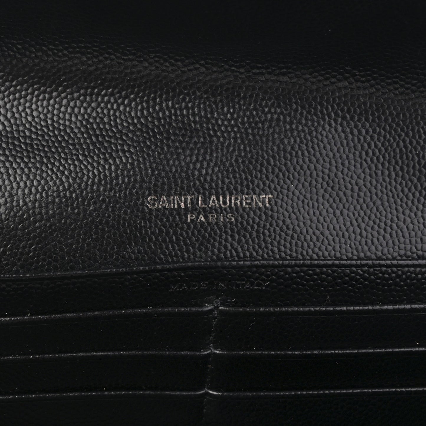 Grain De Poudre Matelasse Chevron Monogram Flap Wallet Black