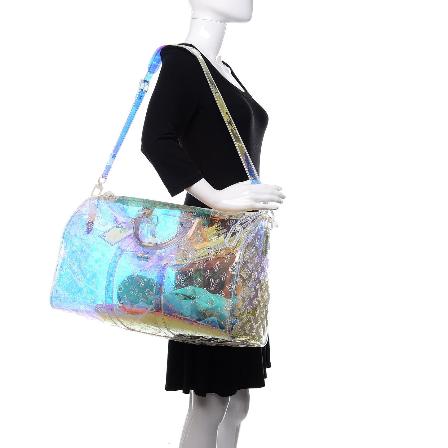 PVC Monogram Keepall Bandouliere 50 Iridescent Prism