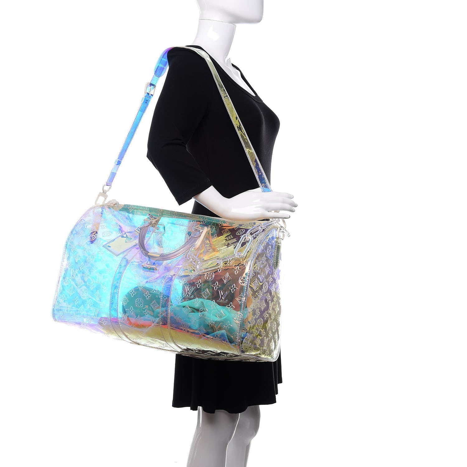 Louis Vuitton PVC Monogram Keepall Bandouliere 50 Iridescent Prism 2 of 13