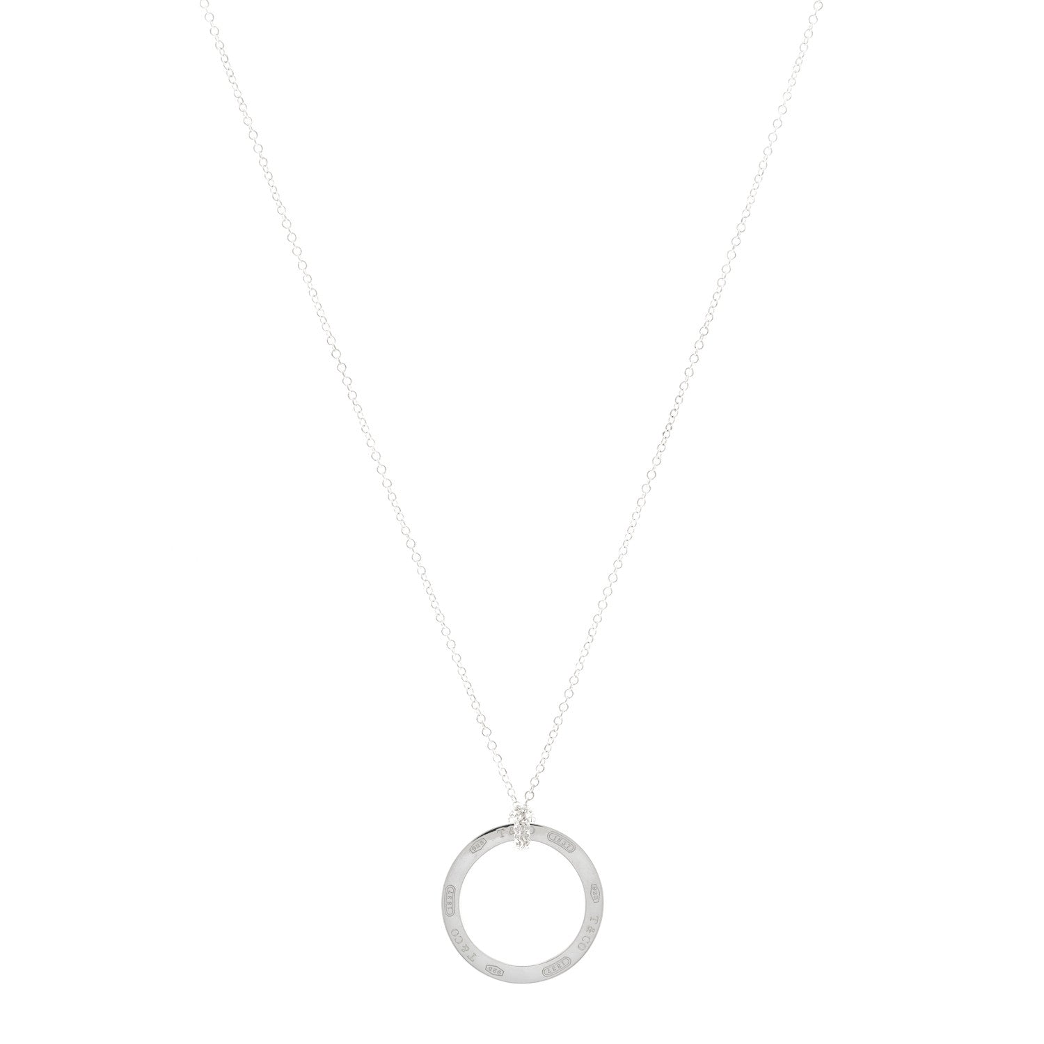 Tiffany Sterling Silver 1837 Circle Pendant Necklace 1 of 4