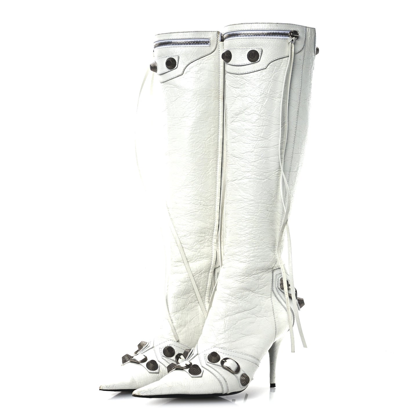 Agneau Arena Cagole 90mm Boots 40 Optic White Silver