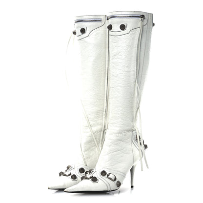 Balenciaga Agneau Arena Cagole 90mm Boots 40 Optic White Silver 4 of 14