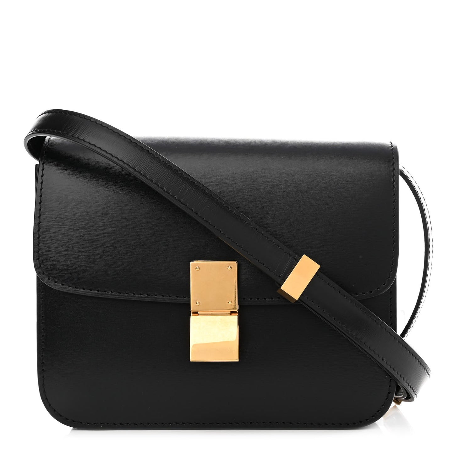 Box Calfskin Teen Classic Box Flap Bag Black