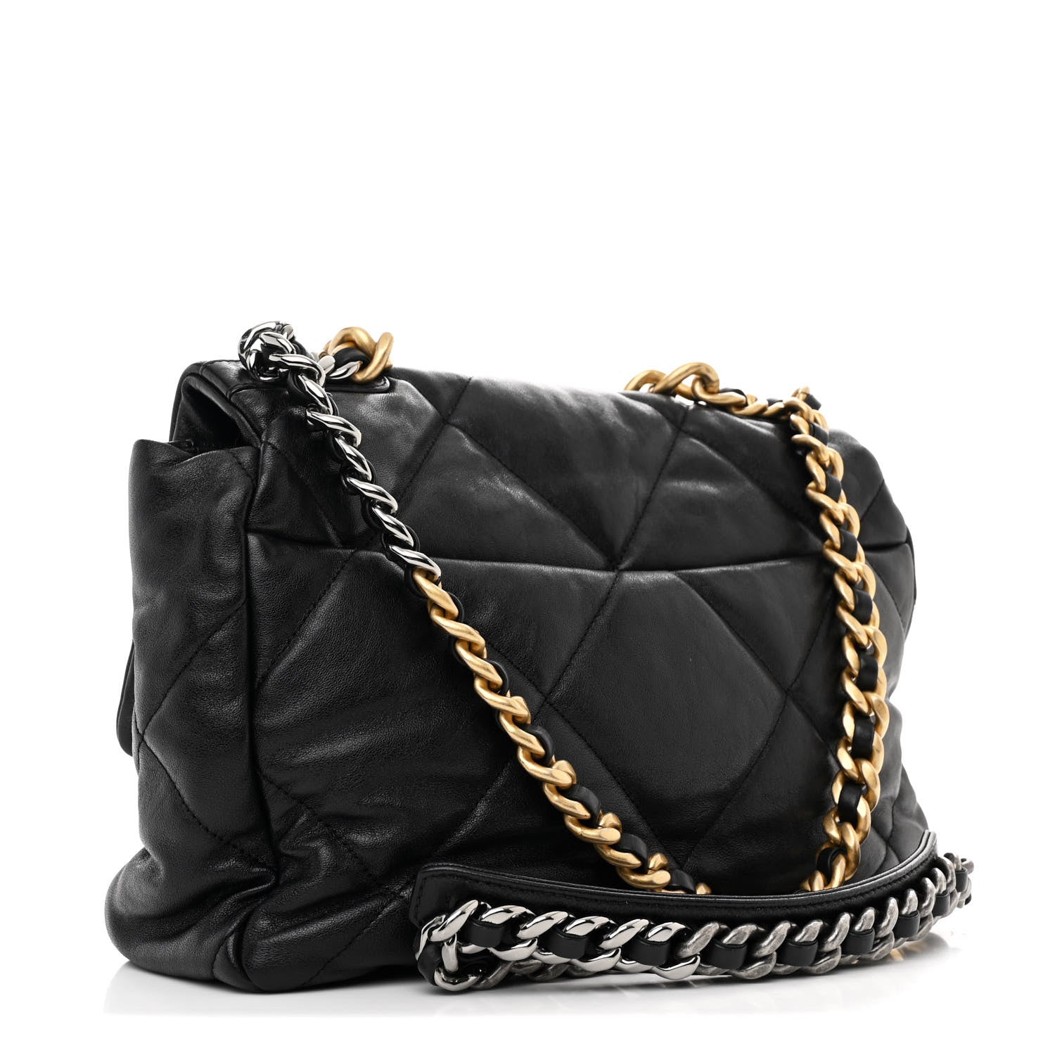 Chanel Goatskin Quilted Large Chanel 19 Flap Black 3 of 11