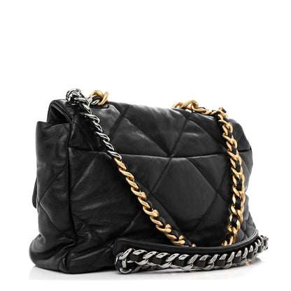 Chanel Goatskin Quilted Large Chanel 19 Flap Black 3 of 11