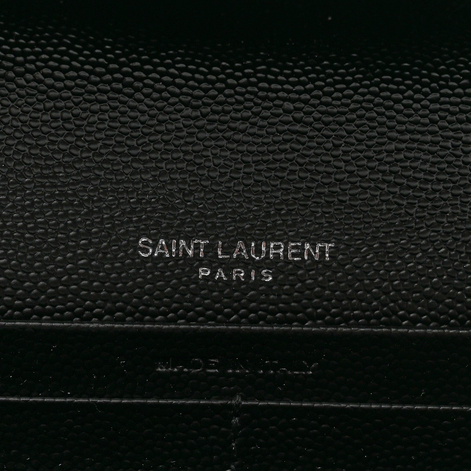Saint Laurent Grain De Poudre Matelasse Chevron Monogram Flap Wallet Black 6 of 7