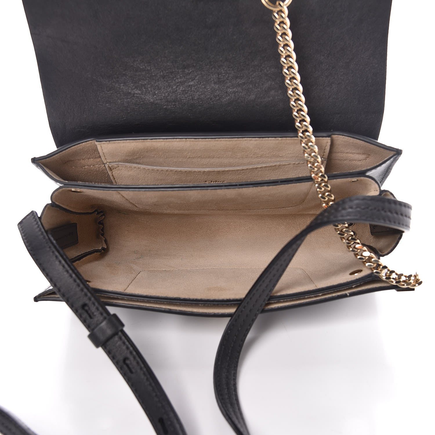 Chloe Suede Calfskin Small Faye Shoulder Bag Black 5 of 11