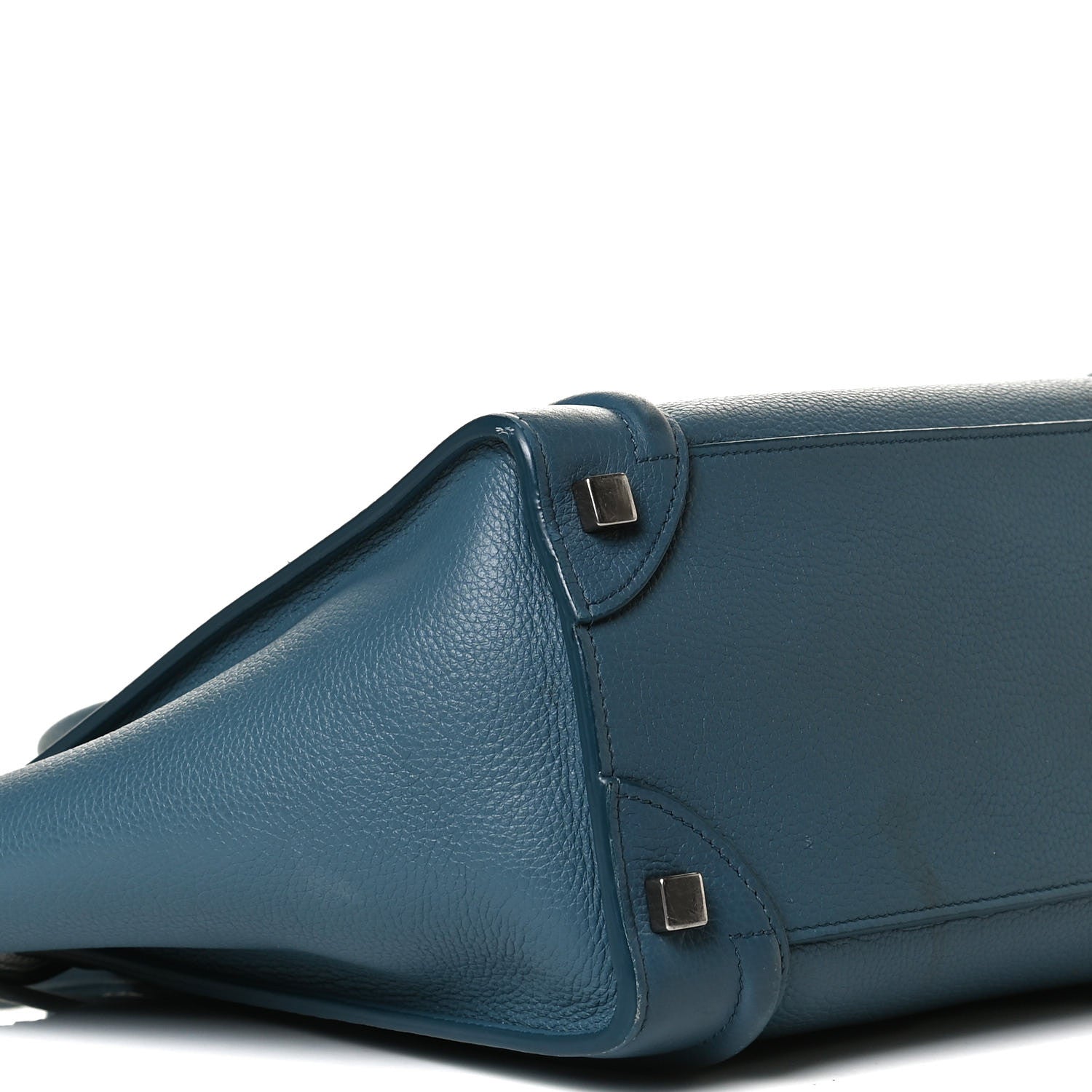 Celine Drummed Calfskin Micro Luggage Slate 9 of 15