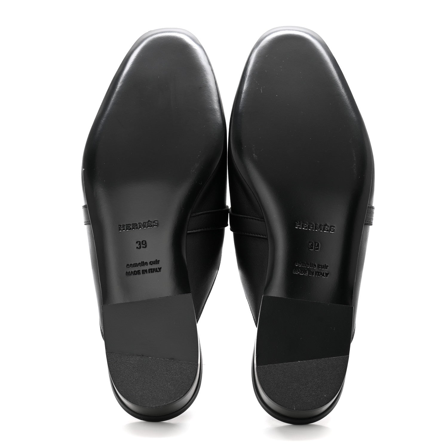Hermes Lizard Calfskin Oz Mules 39 Ombre Black 5 of 9