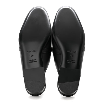 Hermes Lizard Calfskin Oz Mules 39 Ombre Black 5 of 9