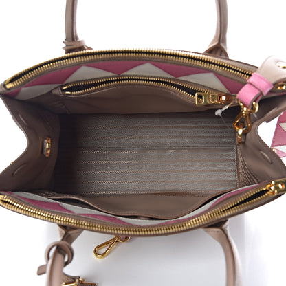 Prada Saffiano City Calfskin Greche Medium Paradigme Bag Cammeo Begonia 5 of 13