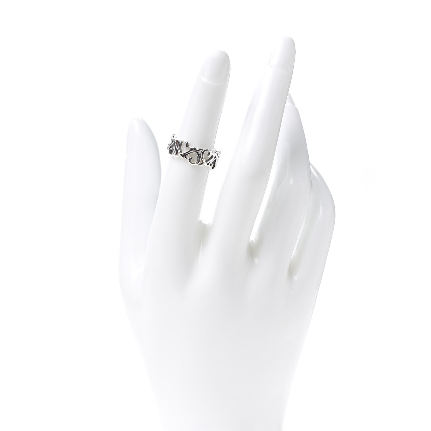 Tiffany Sterling Silver Paloma Picasso Loving Heart Band Ring 49 5 2 of 4