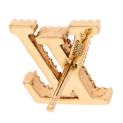 Louis Vuitton Metal Crystal LV Iconic Earrings Gold 4 of 6