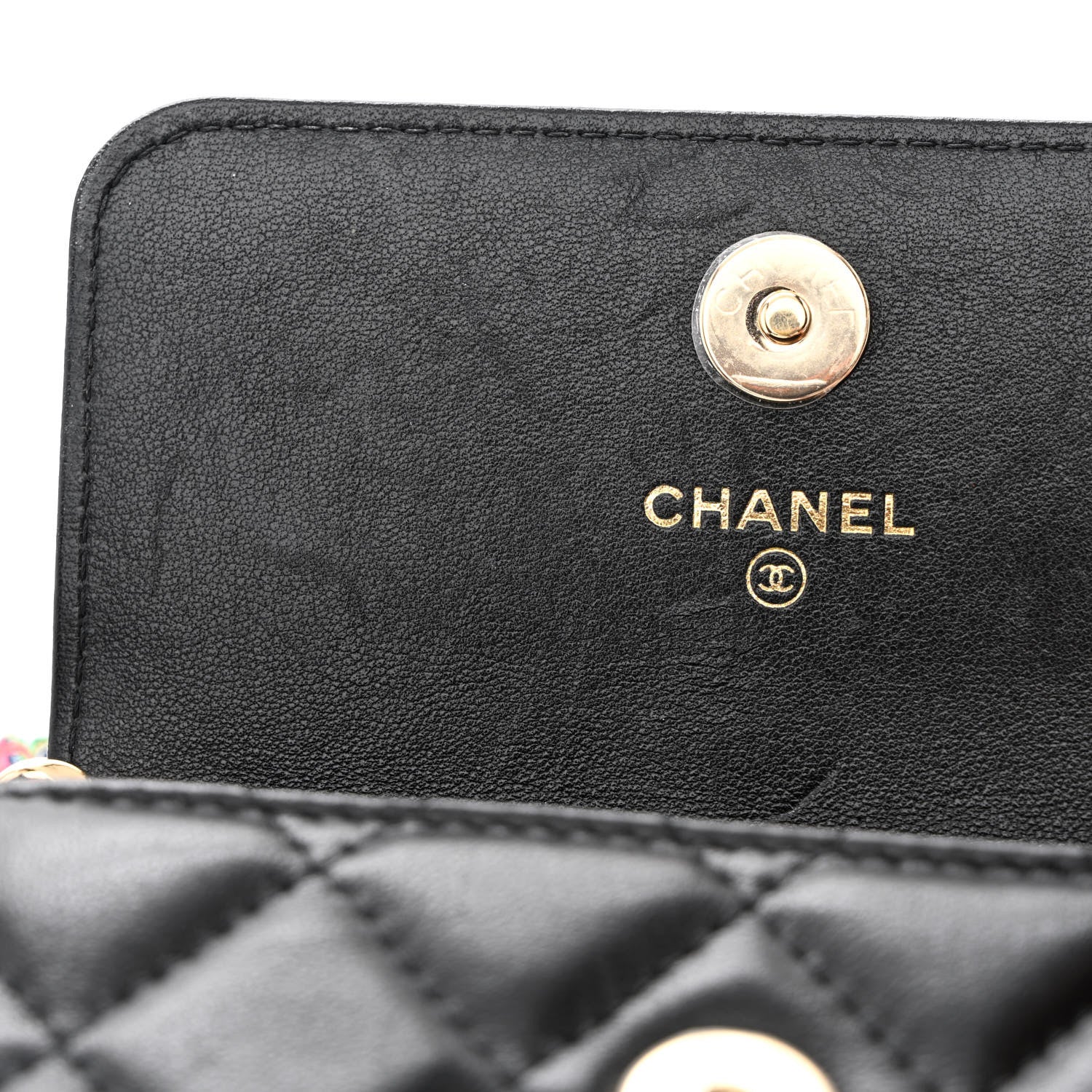 Chanel Shiny Lambskin Ribbon Quilted Flap Belt Bag Black 12 of 12