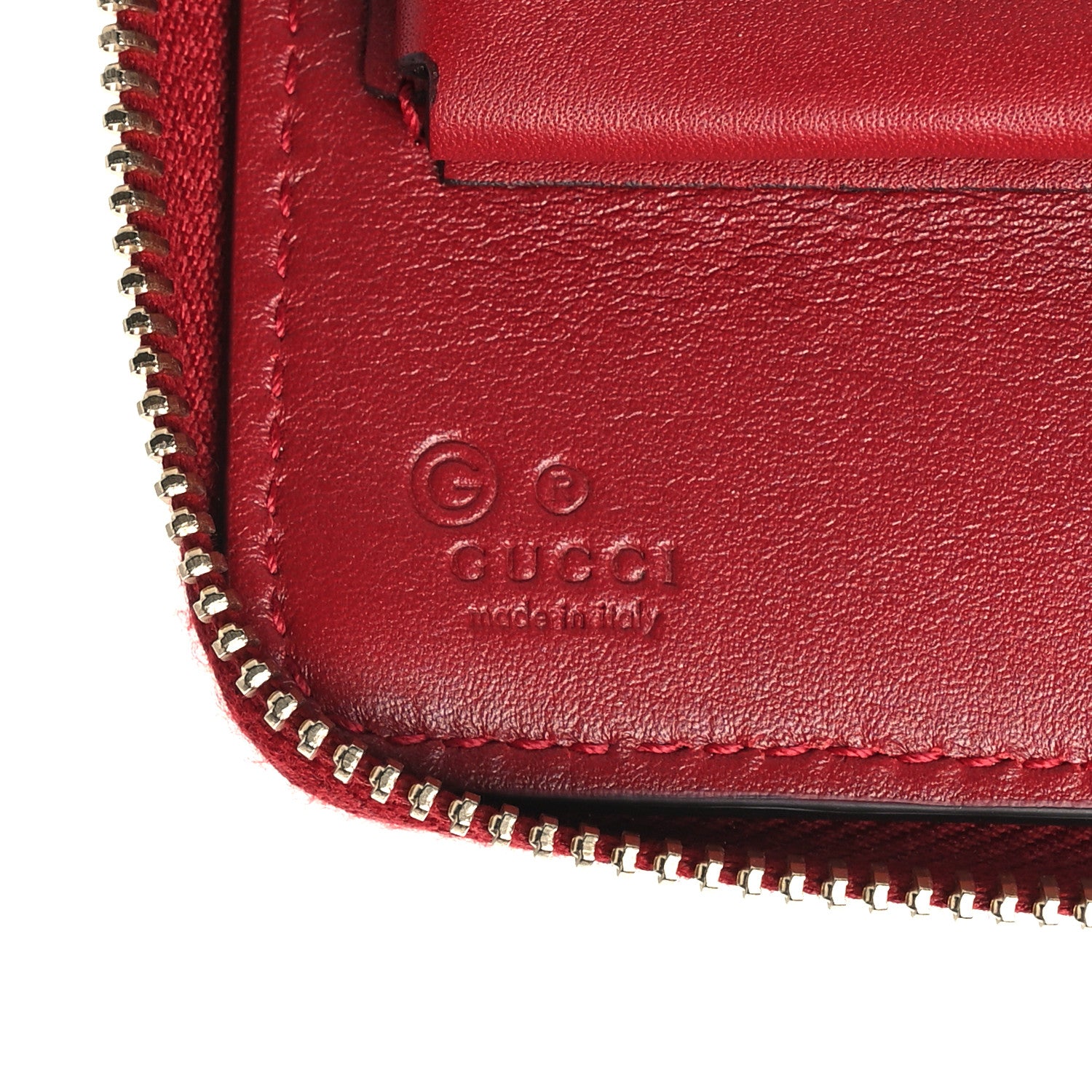 Gucci Microguccissima Zip Around Top Handle Travel Wallet Red 7 of 9