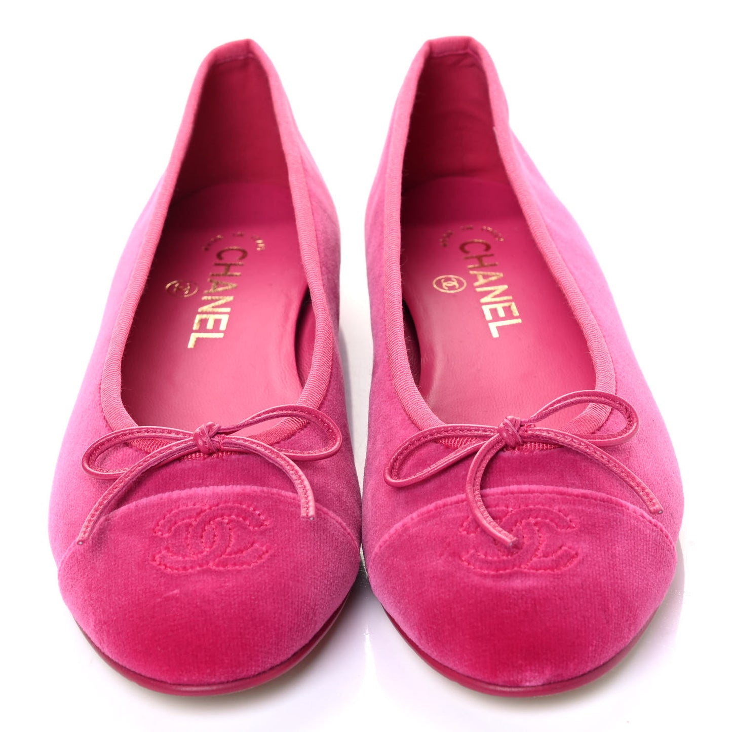 Velvet Cap Toe Ballerina Flats 38 Pink