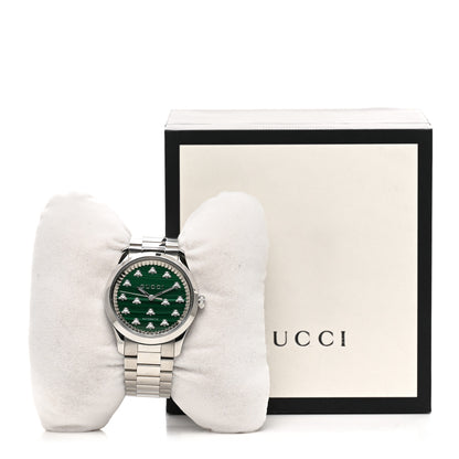 Gucci Stainless Steel Malachite 38mm G-Timeless Bee Automatic Watch 5 of 5