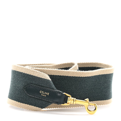 Celine Jacquard Wool Logo Short Strap Green Natural 1 of 4