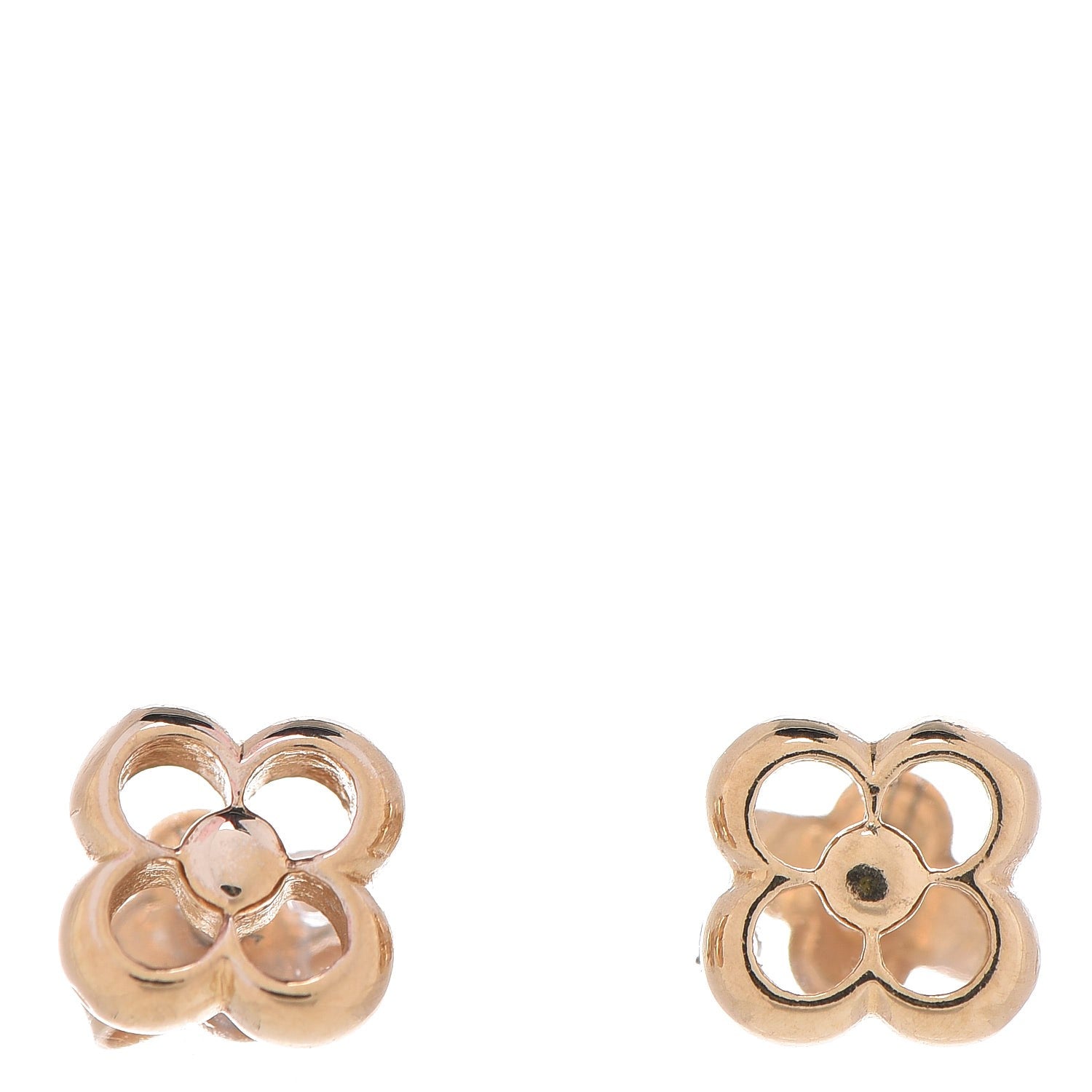 Louis Vuitton Brass Flower Full Stud Earrings Gold 1 of 3