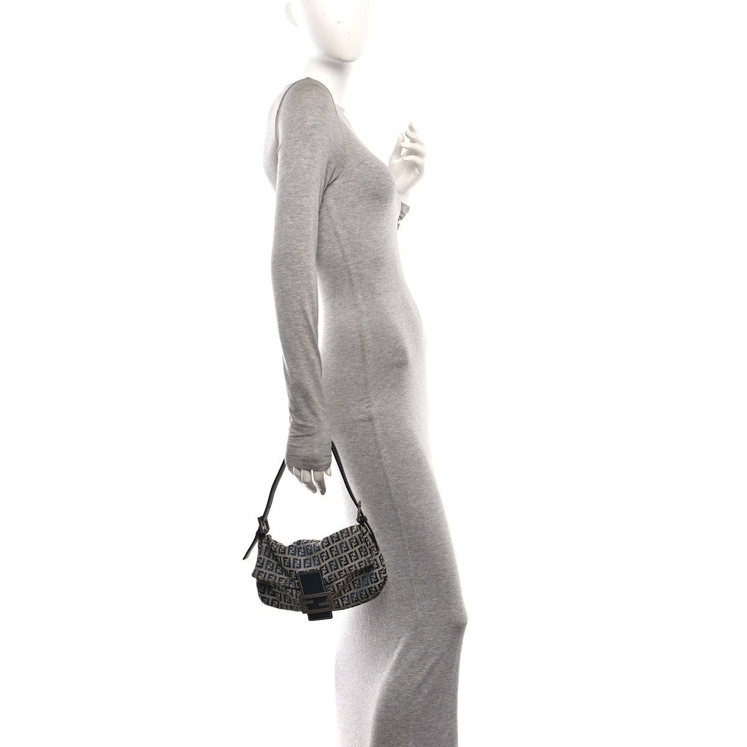 Fendi Zucchino Baguette Navy 2 of 9