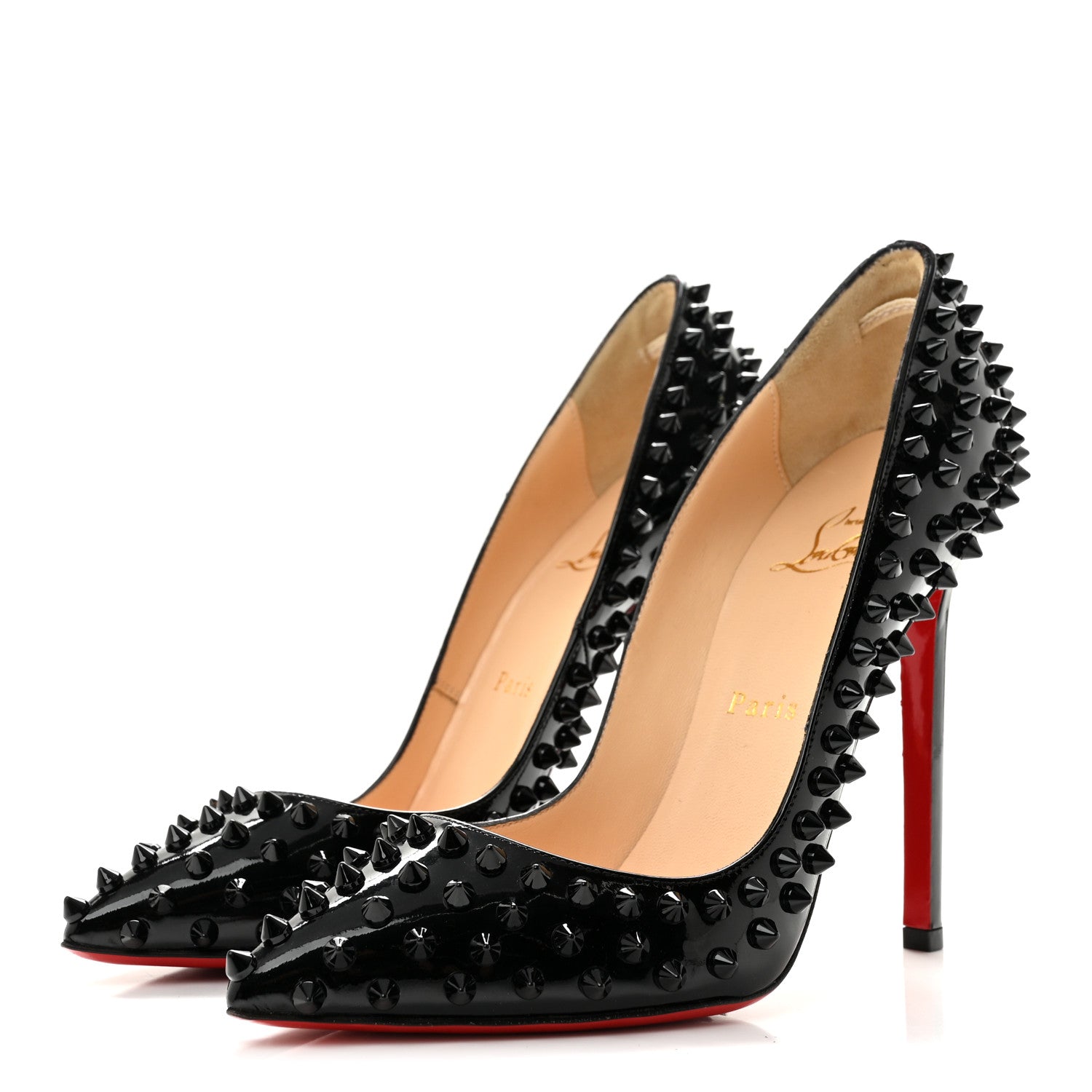 Christian Louboutin Patent Pigalle Spikes 120 Pumps 36.5 Black 4 of 8