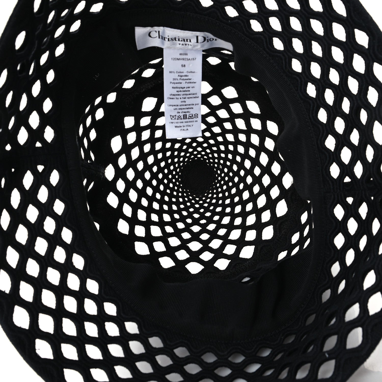 Christian Dior Mesh Small Brim Bucket Hat 58 Black 7 of 8