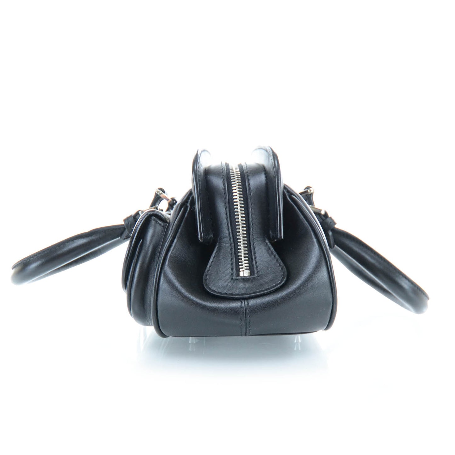 Leather Small Detective Satchel Black