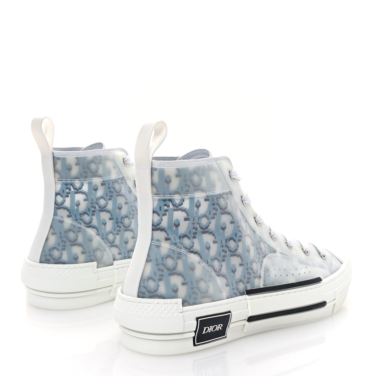 Technical Canvas Oblique Pixel Mens B23 High Top Sneakers 43 Beige Blue