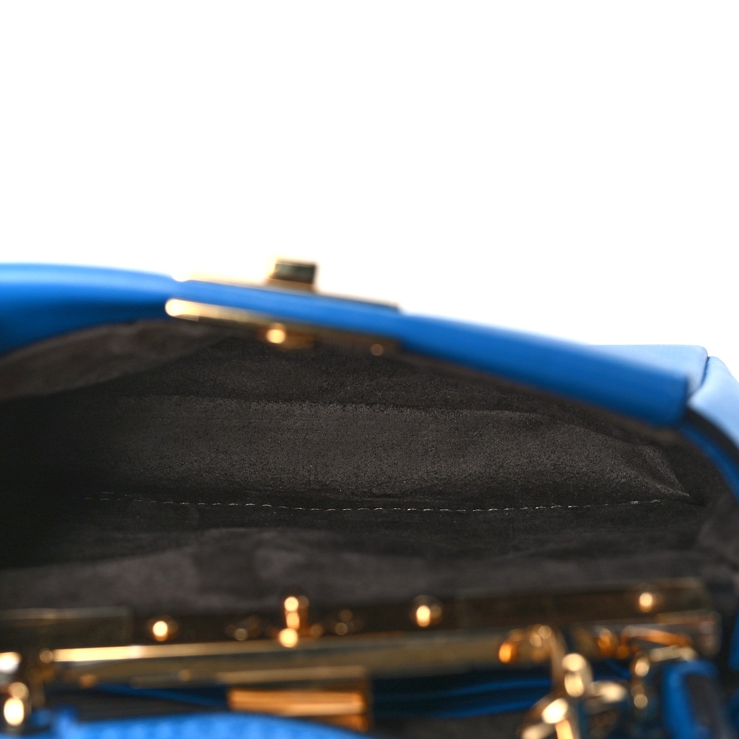 Fendi Shiny Nappa Micro Peekaboo Iconic Satchel Blue Royal 5 of 11
