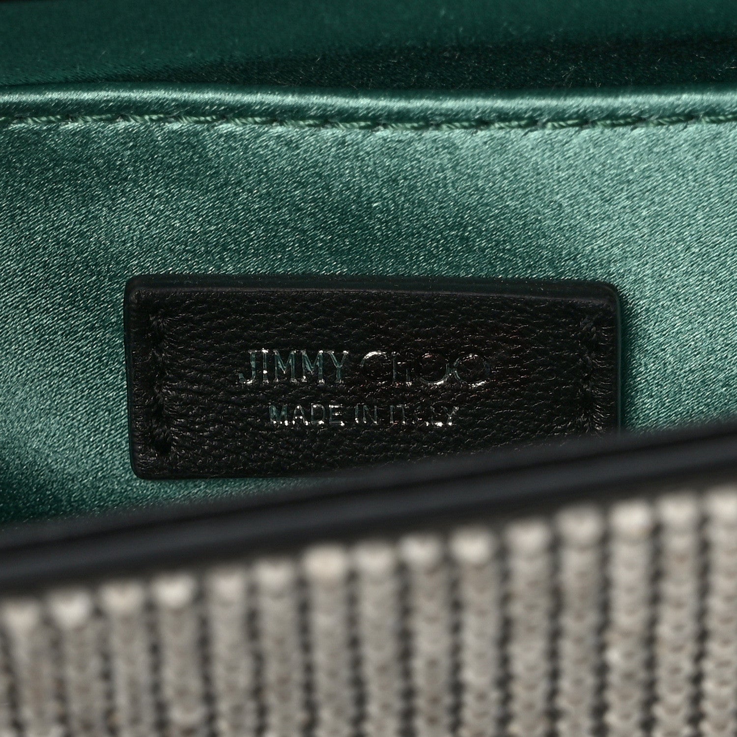 Jimmy Choo Calfskin Crystal Diamond Crossbody Black 6 of 11